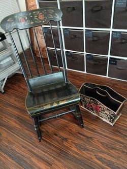 Antique rocker and magazine rack!