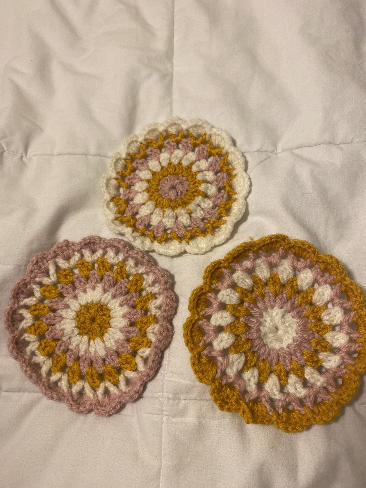 Customizable crochet coasters