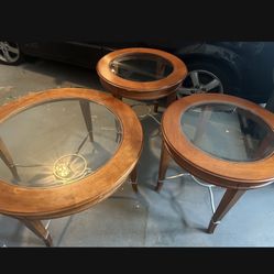 Set Of Round Coffee And End Tables