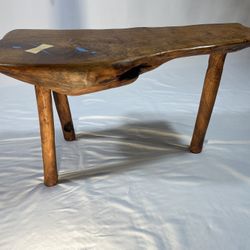 Mesquite End Table with Real Turquoise Inlay