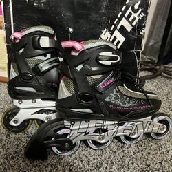 5th Element Lynx LX Inline Skates Black Pink Aluminum Chassis ABEC-7 Size 8