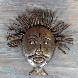 Metal Art Female Mask - Haitian Art