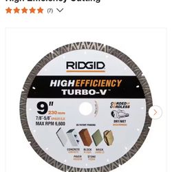 RIDGID TURBO-V 9 in. Turbo Rim Diamond Blade for Masonry High Efficiency Cutting