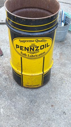 Vintage Penzoil Shop Garbage Can (16 Gal)
