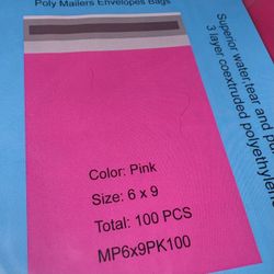 POLY MAILERS 6x9 PINK OR BLUE SELF SEAL 100 PACK SHIPPING BAGS $20