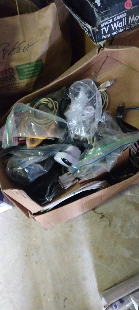 Wall Mount + Box Of Computer Parts 