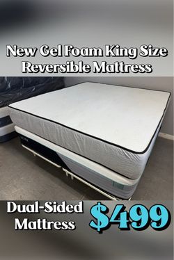 New King Size Gel Foam Reversible Mattress