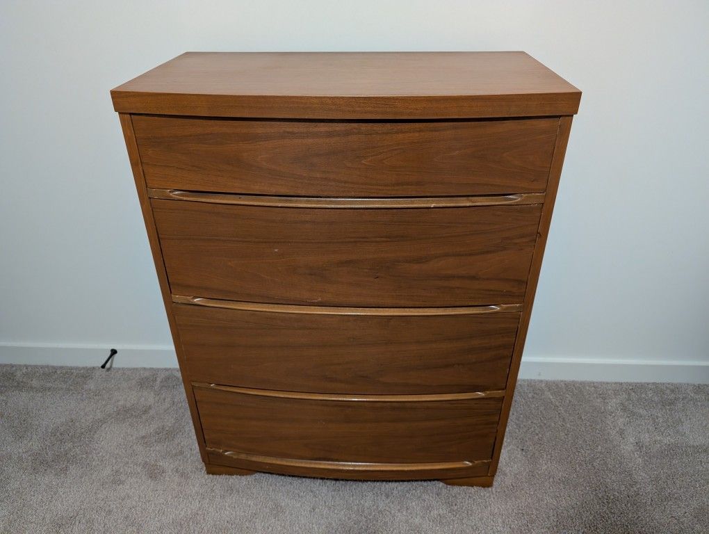 Vintage Wood Four Drawer Dresser