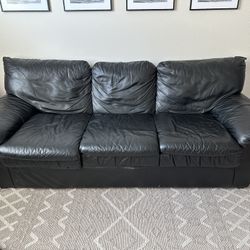 Black Leather Couch 