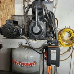 Air Compressor Westward 7.5Hp, 230v 1ph. 2 Stage, 80 Gal.