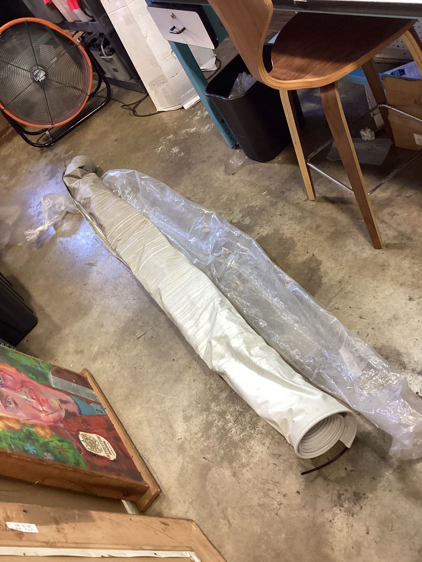 Camper Trailer Rv Solera 15 Ft Vinyl Linen Huge Roll 80166b00 Brown White Awning Fabric Shade Cover Party New Cash Msrp 300 1 Fat Roll