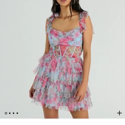 Corset Ruffle/Floral Party Dress