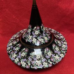 7.5 Inch x 4 Inch 24k Black & Gold Handmade In Greece Imported From Greece Greek Ceramic Candy Dish