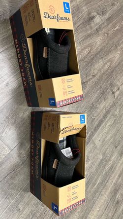 Title: Brand New Dearfoams Men's Memory Foam Clog Slippers - Size Large (11-12)