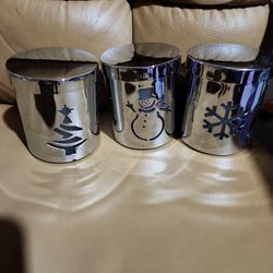 3 Christmas Candle Holders