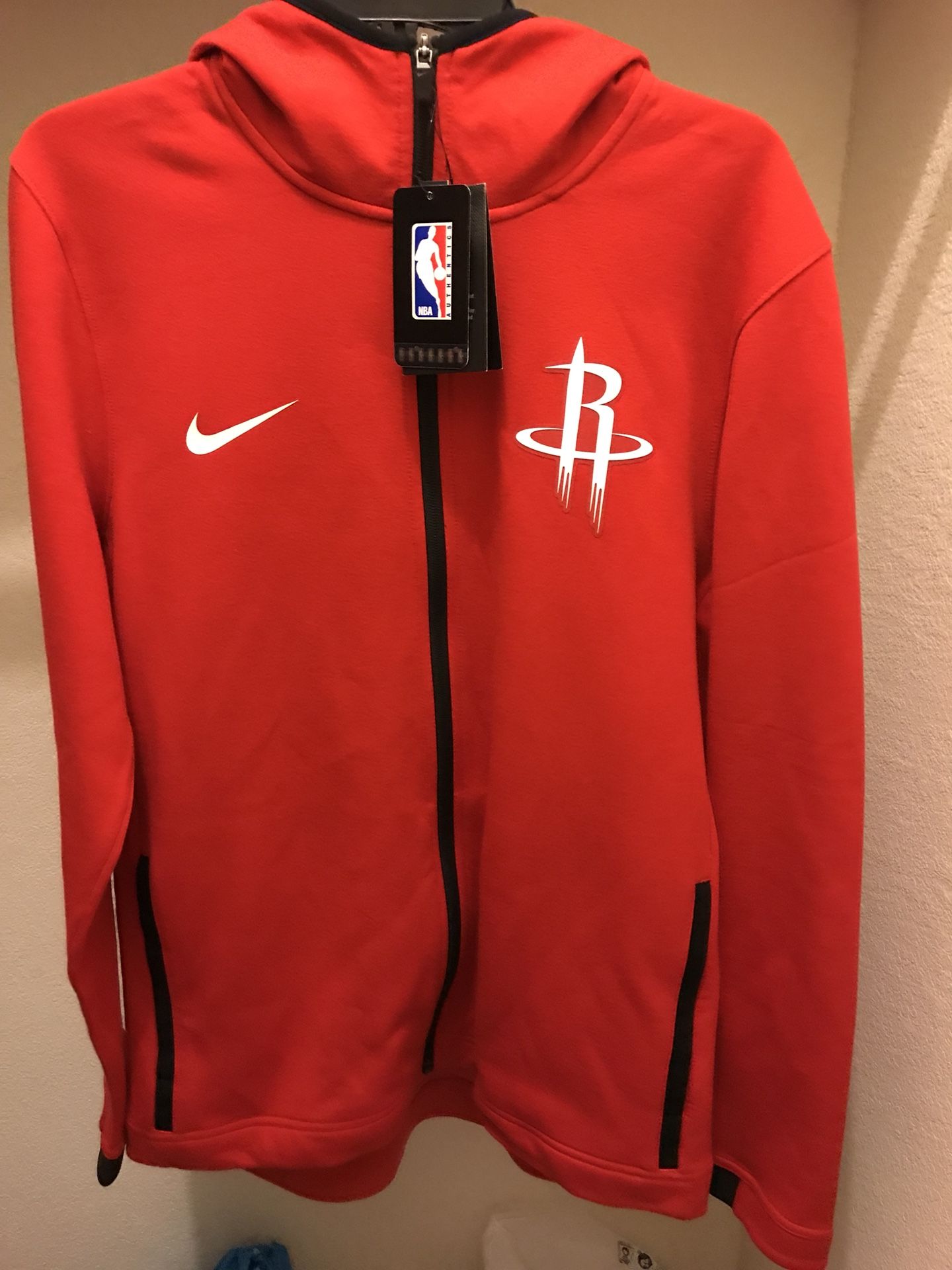 Nike Men's Houston Rockets On Court Dri FIT Showtime Full Zip Hoodie,