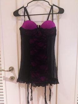 BRAND NEW! Purple/Black Lace Corset Lingerie