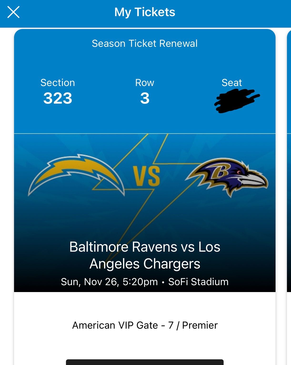 2 Tickets L.A. Chargers Vs Ravens. Will Trade For PlayStation portal