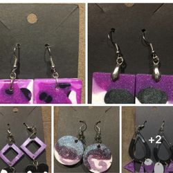 Epoxy Resin Stardust Earrings $10each