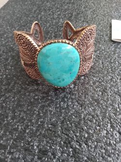 "Studio Barse"..Copper Cuff Bracelet w/ Turquoise Stone Center