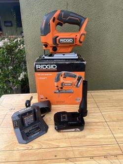 RIDGID 18V Cordless Jig Saw Kit with 2.0 Ah Lithium-Ion Battery and Charger