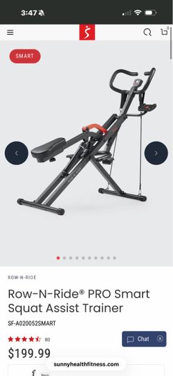 Sunny health Row-N-Ride® PRO Smart Squat Assist Trainer