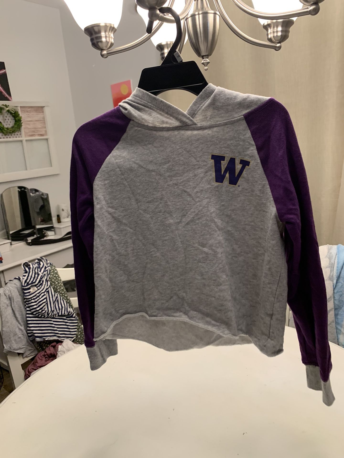 Justice UW Huskies Hooded Sweatshirt Crop