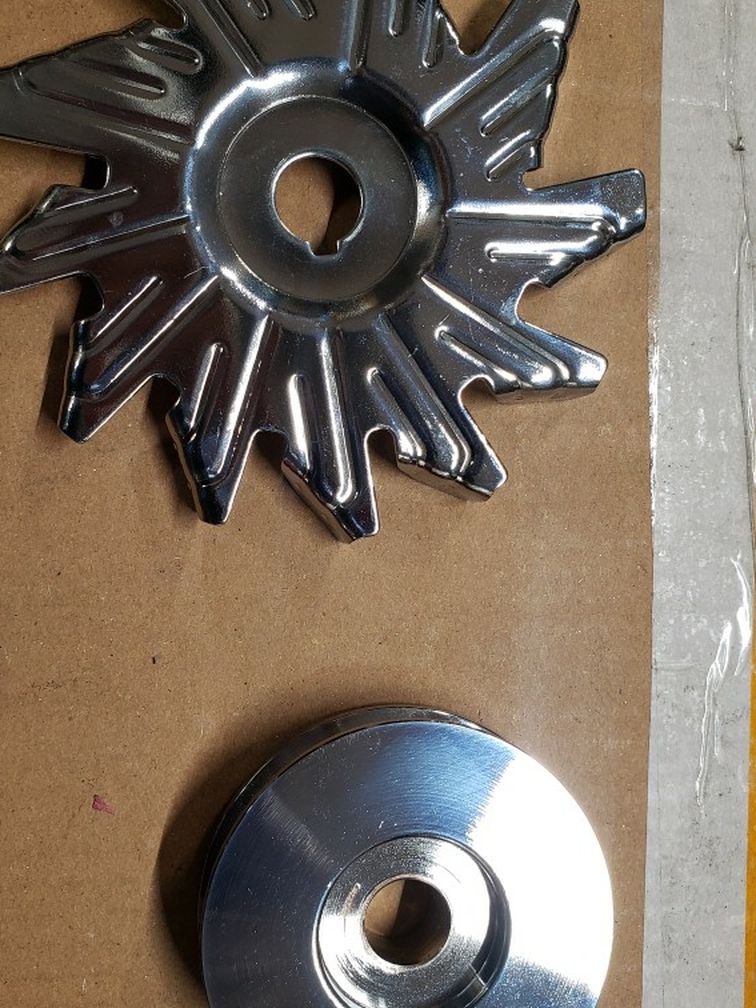 Chrome Alternator Fan And Pulley 90 Ford 302/351w