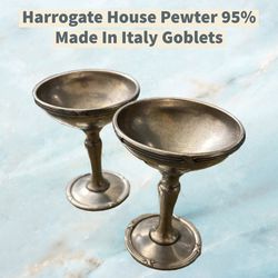 Antique Harrogate House Pewter 95% Made In Italy Goblets