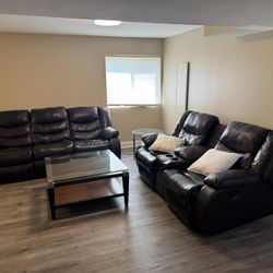 Electric Leather Couch Set With Table Set