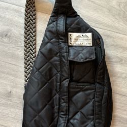Kavu black puffy outdoor sling bag