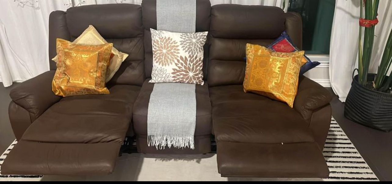 Brown Couch Recliner 