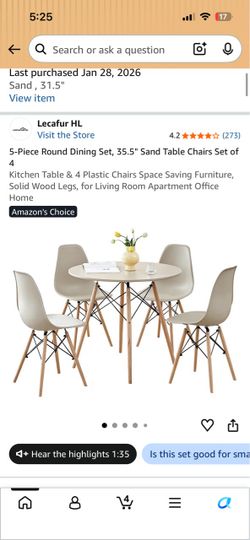 Table and chairs