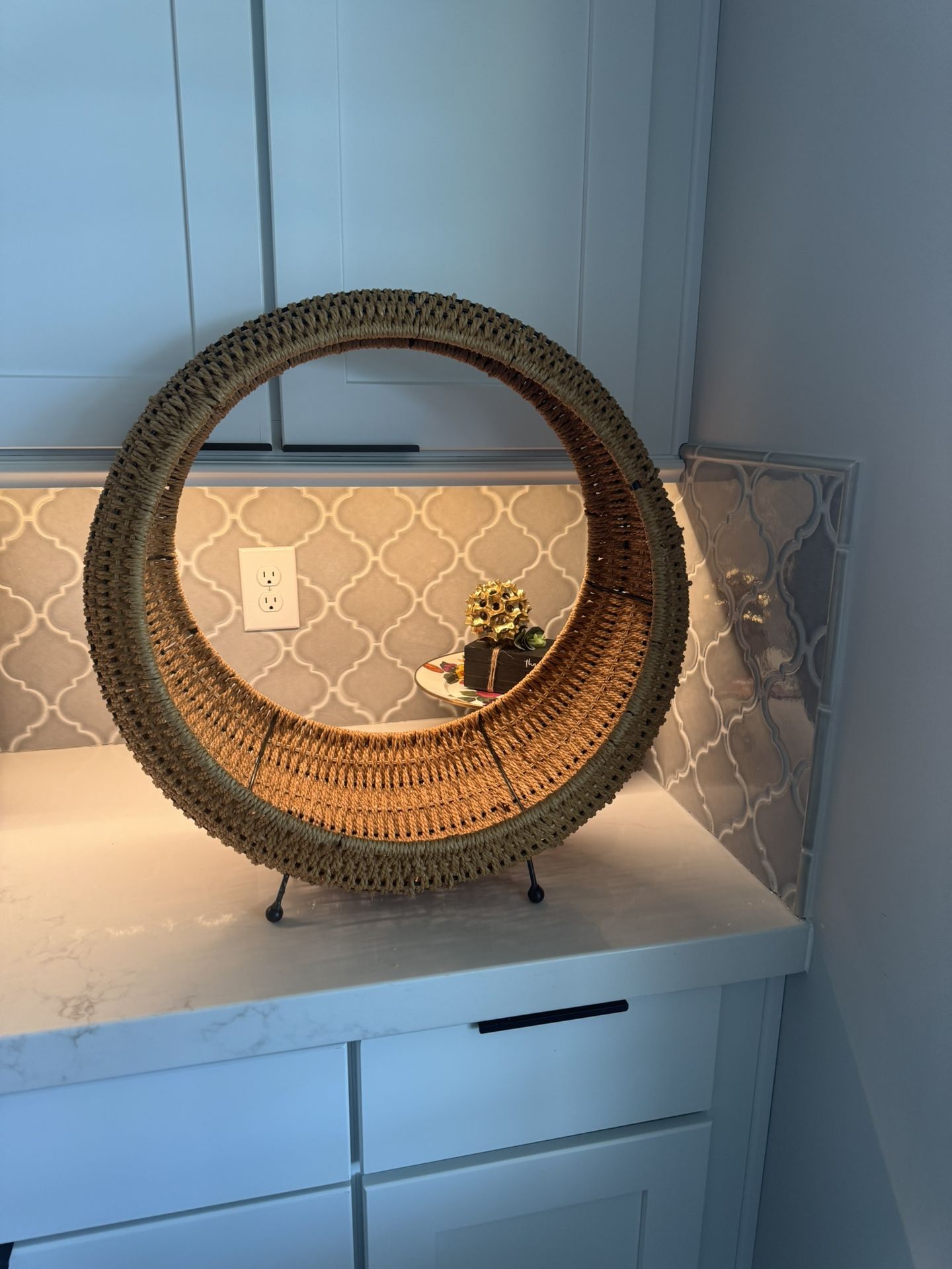 Mid Century Modern Wicker Magazine Holder/ Home Decor