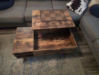Rustic Wood Lift-Top Coffee Table with Storage