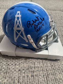 HOUSTON OILERS ROBERT BRAZILE SIGNED Autograph THROWBACK  MINI HELMET HOF 2018