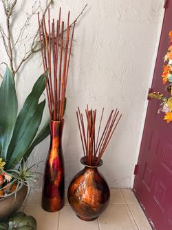 Decorative Vase Set with Reed Sticks