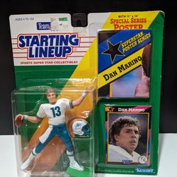 1994 Starting Lineup Dan Marino Figure with Special Poster - Miami Dolphins NFL Collectible

