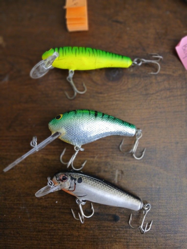 3 Lot Of Vintage Bagley Fishing Lures All Different Read Description