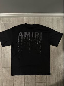 Black amiri Tshirt with rhinestones