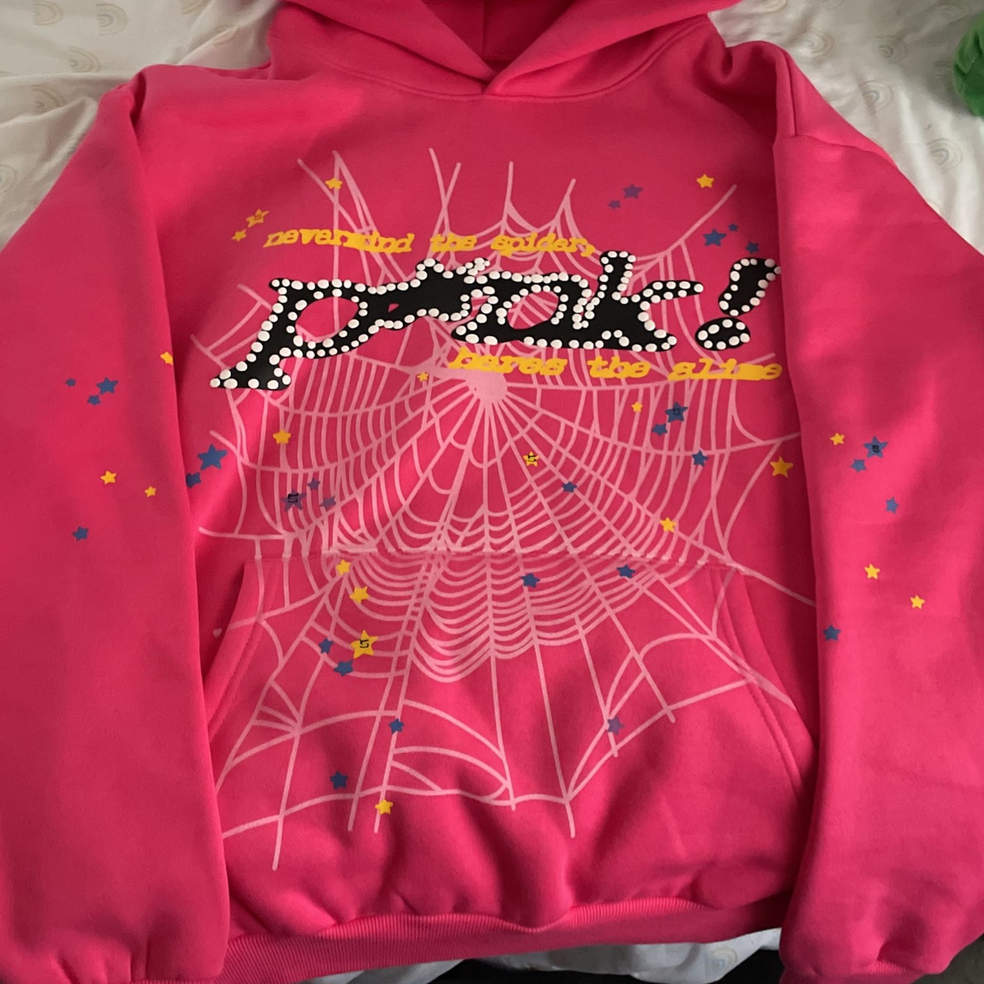 SP5DER P*NK HOODIE SIZE: L REFURBISHED