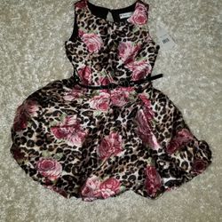 Girls Floral Print Dress Size 7 New