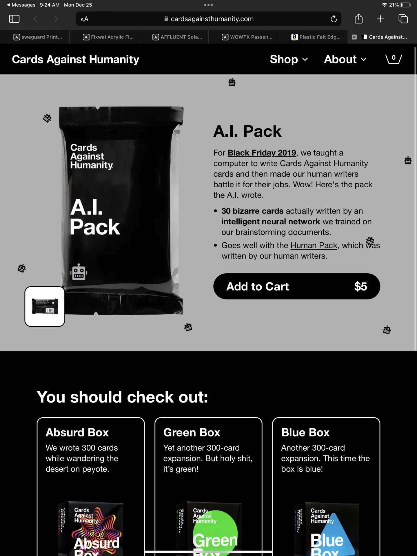 Cards Against Humanity A.I Pack