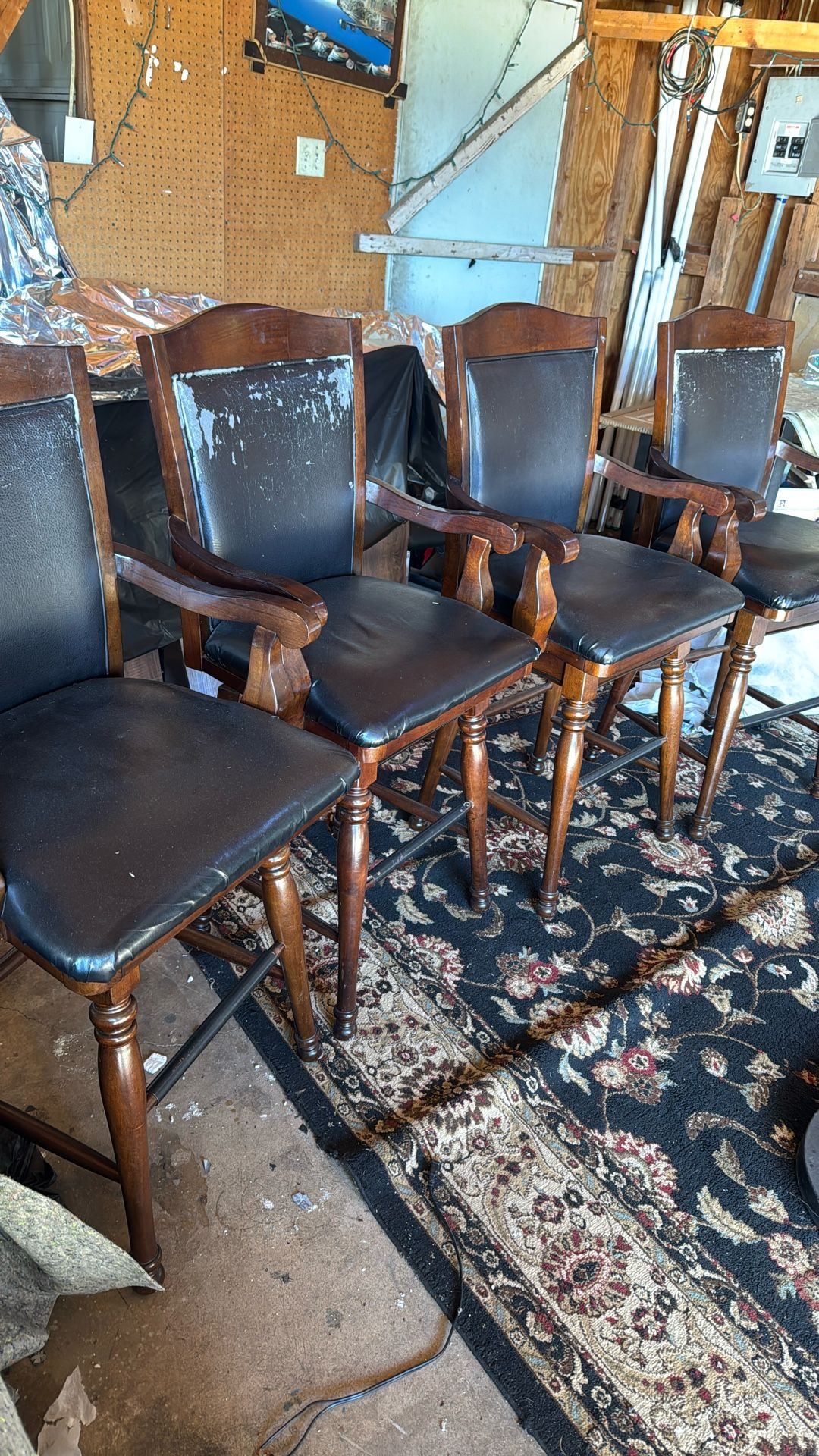 Ashley Furniture Swivel Wooden Barstool Chairs Dark Wood