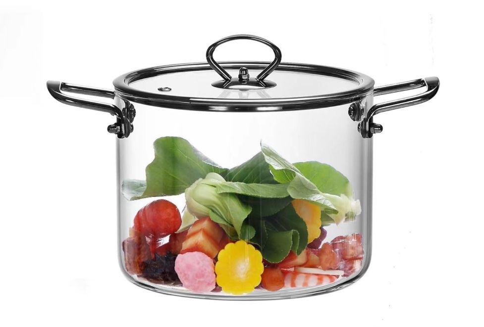 Borosilicate Glass Sauce Pan With Lid Cover - (5.5L/175 FL OZ) Heat-Resistant Glass Pot For Pasta, Soup, Milk & Baby Food - Perfect For Ceramic & Gas