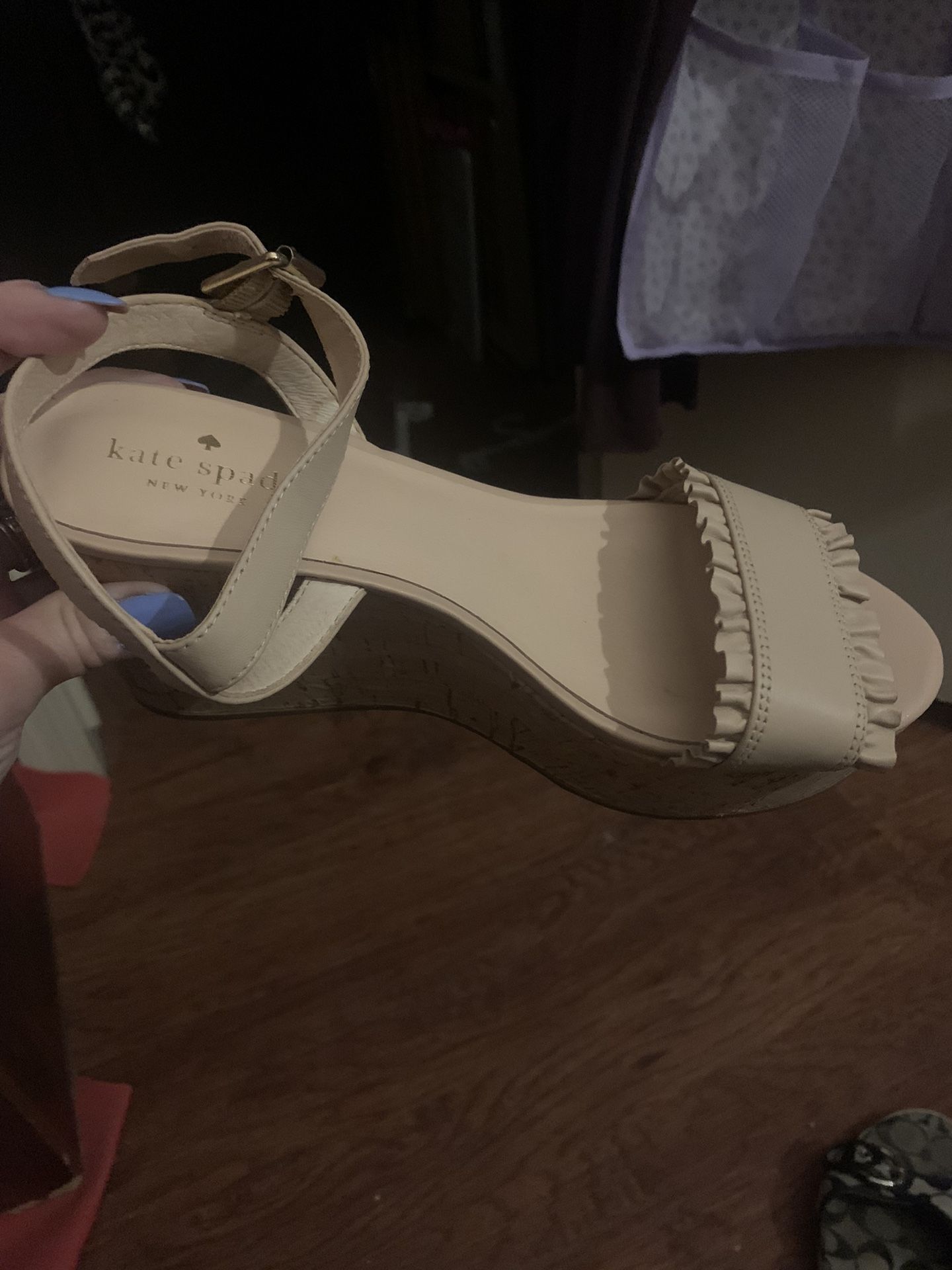 Kate Spade Nude Colored Wedge Size 7