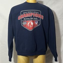 Vintage Boston Red Sox 2004 World Series Champions MLB Sweatshirt Men’s XL Blue 