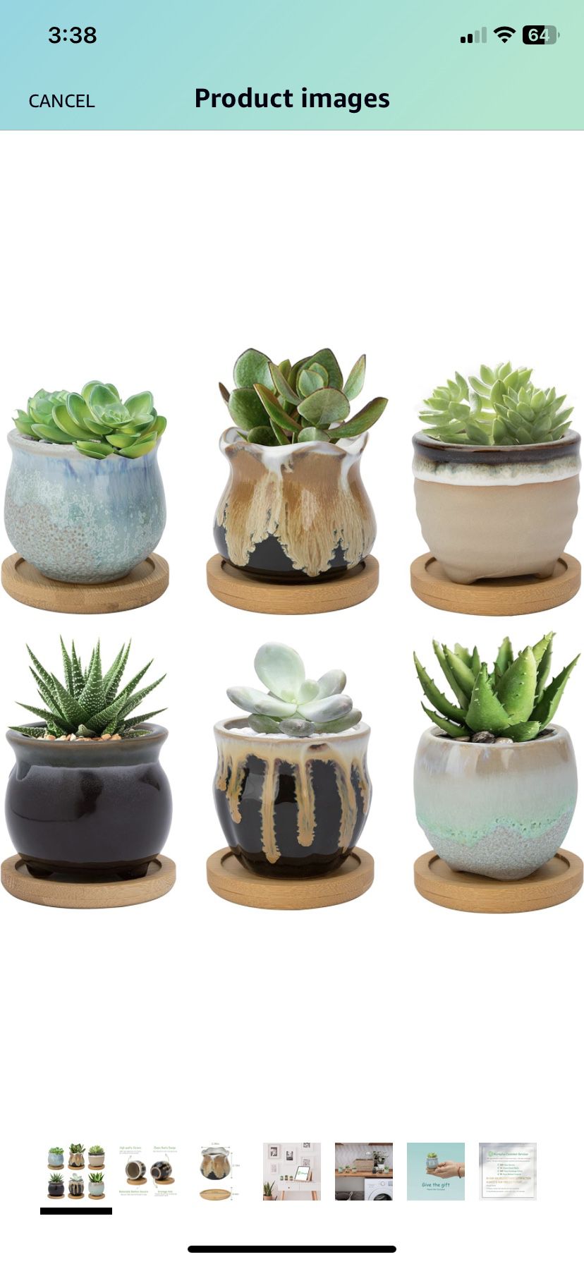 Warmplus Small Succulent Plant Pots - Mini Ceramic Cactus Planter Pots with Drainage, Home, Pack of 4 (Plants Not Included)