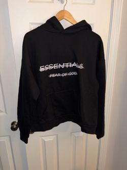 Essentials Fear of God Crossout Unisex Hoodie, Black Small NWT