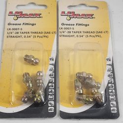 LuMax (2pPK) 10Pcs LX-3007-5 1/4"-28 Taper Thread SAE-LT .54" 